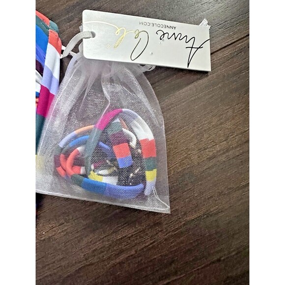 Anne Cole Women's Striped Twist-Front Bandeau One-Piece Swimsuit Multi Color 6 - Picture 7 of 9